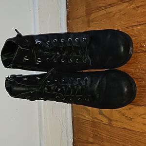 Black combat boots